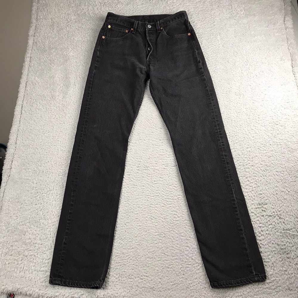 Levis 501 XX Jeans Mens 31 (29x35) Black Vintage 90s USA Straight Leg Button Fly